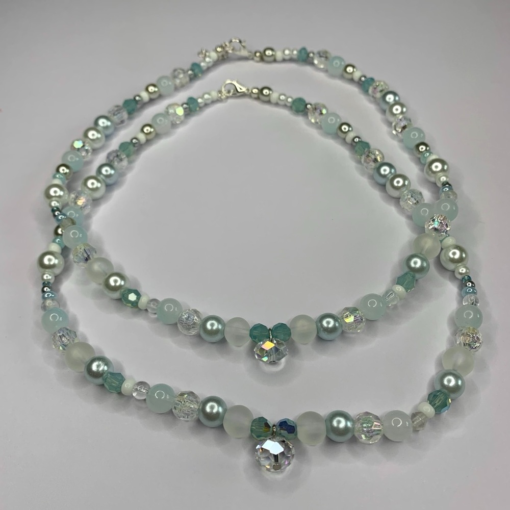 🇳🇴 “Fjord Light” Handmade Elegant Pearl and Crystal Necklace